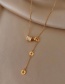 Fashion Gold Color Titanium Steel Diamond Geometric Necklace