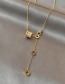 Fashion Gold Color Titanium Steel Diamond Geometric Necklace