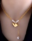 Fashion Silver Color Titanium Steel Heart Pearl Tassel Necklace