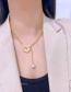 Fashion Gold Color Titanium Steel Heart Pearl Tassel Necklace