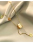 Fashion Gold Color Titanium Steel Cat Eye Geometric Small Waist Necklace