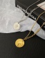 Fashion Gold Color Titanium Steel Geometric Medal Necklace