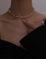 Fashion Gold Color Titanium Steel Geometric Horseshoe Buckle Necklace