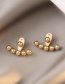 Fashion Gold Color Titanium Steel Geometric Stud Earrings