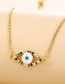 Fashion Color Copper Inlaid Zirconium Oil Drip Eye Necklace