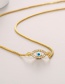 Fashion Golden-2 Copper Inlaid Zirconium Oil Drip Eye Necklace