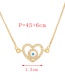 Fashion Golden-2 Copper Inlaid Zirconium Oil Drip Eye Necklace