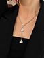Fashion Silver Color Titanium Steel Diamond Scalloped Necklace