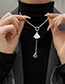 Fashion Silver Color Titanium Steel Diamond Scalloped Necklace