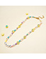 Fashion A Rice Beads Beaded Soft Pottery Smiley Letter Beads Necklace
