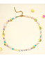 Fashion A Rice Beads Beaded Soft Pottery Smiley Letter Beads Necklace