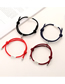 Fashion Wine Red Pair A Pair Of Milanese Rope Braided Alphabet Card Magnetic Round Bead Bracelet