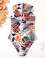 Fashion Color Cross-cut Halterneck Print One-piece Swimsuit