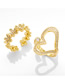 Fashion B Bronze Diamond Love Heart Open Ring