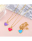 Fashion Rose Red Copper Drop Oil Love Necklace