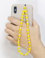 Fashion Yellow Acrylic Star Round Mobile Phone Strap
