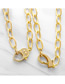 Fashion B Metal Diamond Thick Chain Necklace