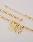 Fashion Gold Copper Inlaid Zirconium Portrait Cross Thick Chain Necklace