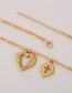 Fashion Gold Titanium Steel Zirconium Love Heart Cross Thick Chain Necklace