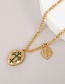 Fashion Gold Titanium Steel Zirconium Portrait Cross Thick Chain Necklace