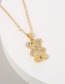 Fashion Gold Copper Inlaid Zirconium Bear Pendant Necklace