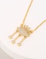 Fashion Gold Copper Inlaid Zirconium Crescent Pendant Necklace
