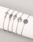 Fashion Silver-2 Titanium Steel Hollow Letter Bracelet