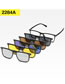 Fashion 2297pc Rack 5 Pieces Geometric Magnetic Sunglasses Lens Set
