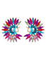 Fashion Color Alloy Diamond Geometric Peacock Stud Earrings