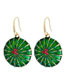 Fashion Green Alloy Geometric Lotus Earrings