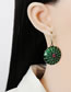 Fashion Green Alloy Geometric Lotus Earrings