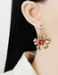 Fashion Gold Color Alloy Plating Flower Earrings