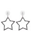 Fashion White Alloy Diamond Hollow Five-pointed Star Stud Earrings