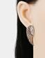 Fashion Gold Color Alloy Diamond Wing Stud Earrings