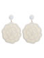 Fashion White Geometric Flower Earrings