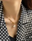 Fashion Gold Color Titanium Steel Geometric Pearl Necklace