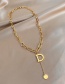 Fashion Gold Color Titanium Letter Necklace