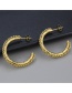 Fashion Gold Metal Twist C-shaped Earrings