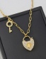 Fashion Gold Copper Gold-plated Love Lock Key Necklace