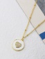 Fashion Gold-plated Black Gold-plated Copper Inlaid Zirconium Drip Oil Round Heart Necklace