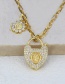 Fashion Gold Gold-plated Copper With Diamonds And Gold Lock Necklace