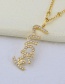 Fashion Anger Letter Necklace With Gold Plated Copper And Diamonds