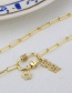 Fashion Gold Copper And Diamond Letter Cat Claw Geometric Necklace
