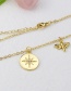Fashion Gold Bronze Diamond Starlight Round Dragonfly Necklace