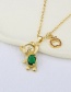 Fashion Gold Copper And Diamond Bear Apple Necklace