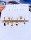 Fashion Gold Copper Inlaid Zirconium Geometric Star Earrings Set
