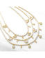 Fashion C Copper Inlaid Zirconium Claw Chain Eye Tassel Necklace