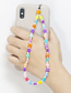 Fashion Random Color Acrylic Geometric Beaded Mobile Phone Strap