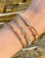 Fashion Gold Copper Inlaid Zirconium Stitching Thick Chain Ot Buckle Bracelet
