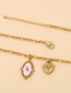 Fashion Gold Titanium Steel Drop Oil Geometric Love Necklace